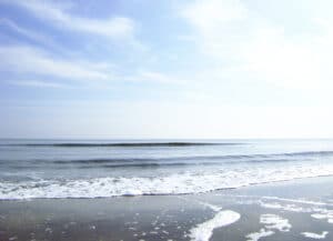 Gulf of Mexico waves rolling onto the sand at Crystal Beach on the Bolivar Peninsula, Texas